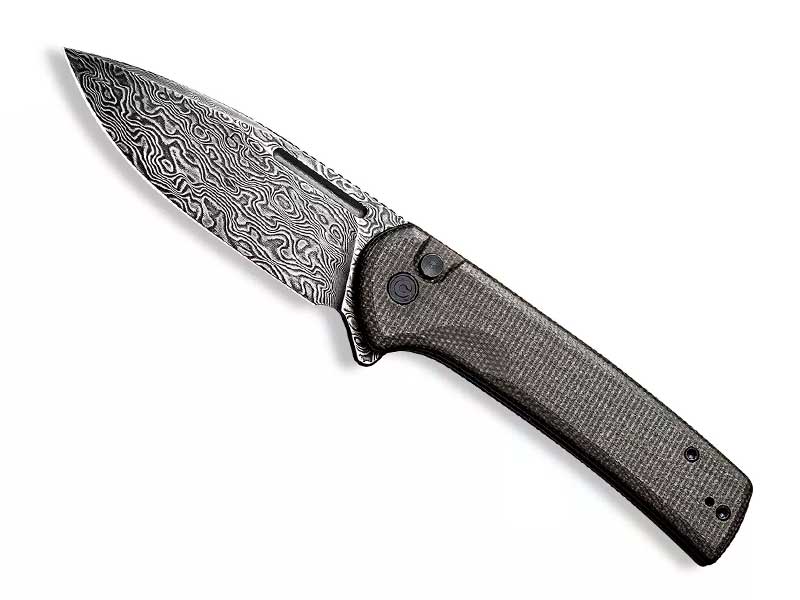 Couteau Civivi Conspirator - manche 12 cm micarta vert/noir lame Damas