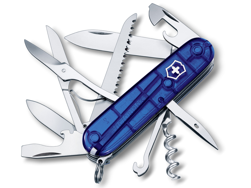 Couteau suisse Victorinox Huntsman manche  bleu translucide