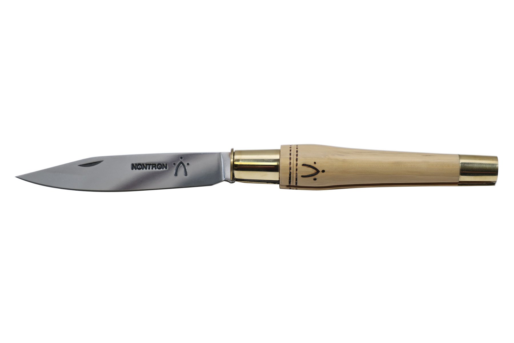 Couteau Nontron - manche double viroles 12 cm buis