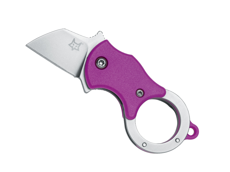 Couteau Fox Mini-ta - manche 3,5 cm (6 cm avec anneau) nylon rose