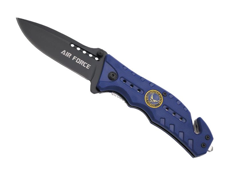 Couteau THIRD Air Force - manche 12 cm ABS bleu