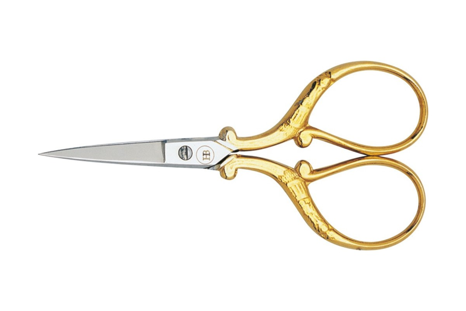 Ciseaux à broder motif fleurs 9 cm dorés