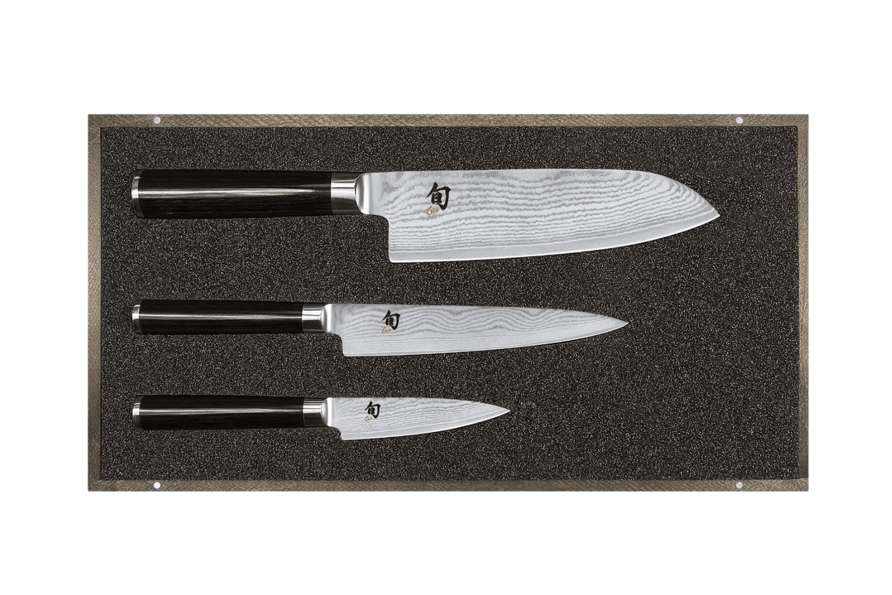 Coffret 3 couteaux japonais Kai Shun Classic damas - Couteaux japonais office, utilitaire et santoku