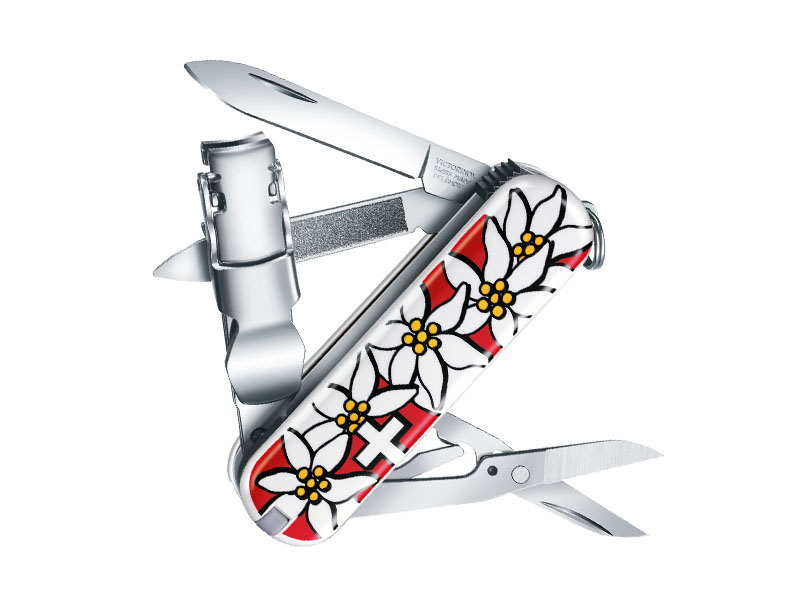 Mini couteau suisse Victorinox NailClip 580  - motif Edelweiss