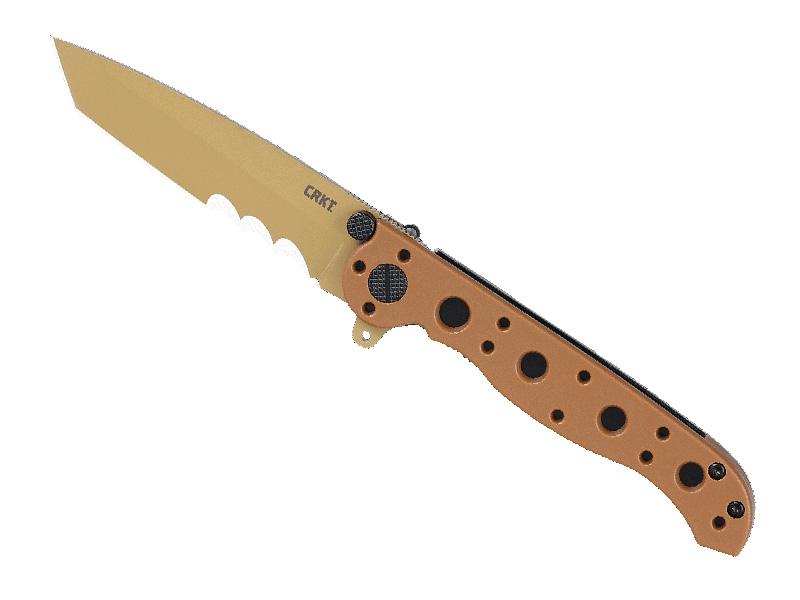 Couteau CRKT M16-10DZ lame semi-dentée - manche 10 cm nylon/fibre de verre camo desert