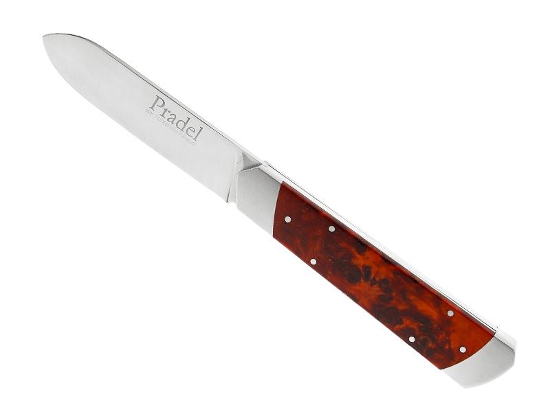 Couteau pliant Fontenille Pataud Le Pradel - manche 11,5 cm loupe de peuplier stabilisée rouge