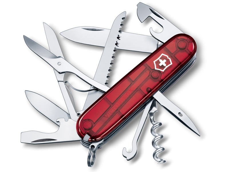 Couteau suisse Victorinox Huntsman manche rouge translucide