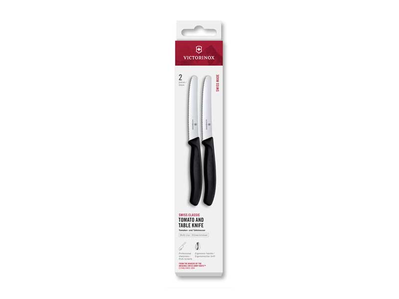 oite 2 couteaux tomate Victorinox Swiss Classic 11cm - manche noir