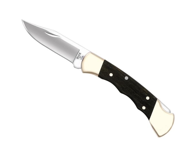 Couteau Buck Ranger n° 112BRSFG - manche 11 cm ébène avec empreinte de doigts