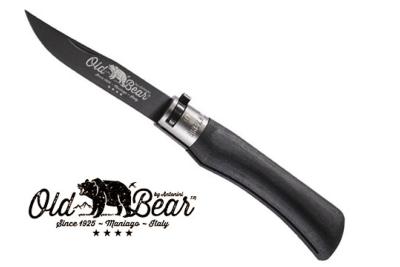 Couteau pliant Old Bear - Total black et virole grise taille L
