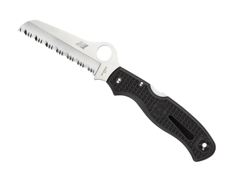 Couteau Spyderco Atlantic Salt - manche 11.5 cm noir - lame à dents