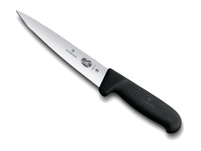 Couteau désosser/saigner Victorinox lame 16 cm - Manche noir Fibrox