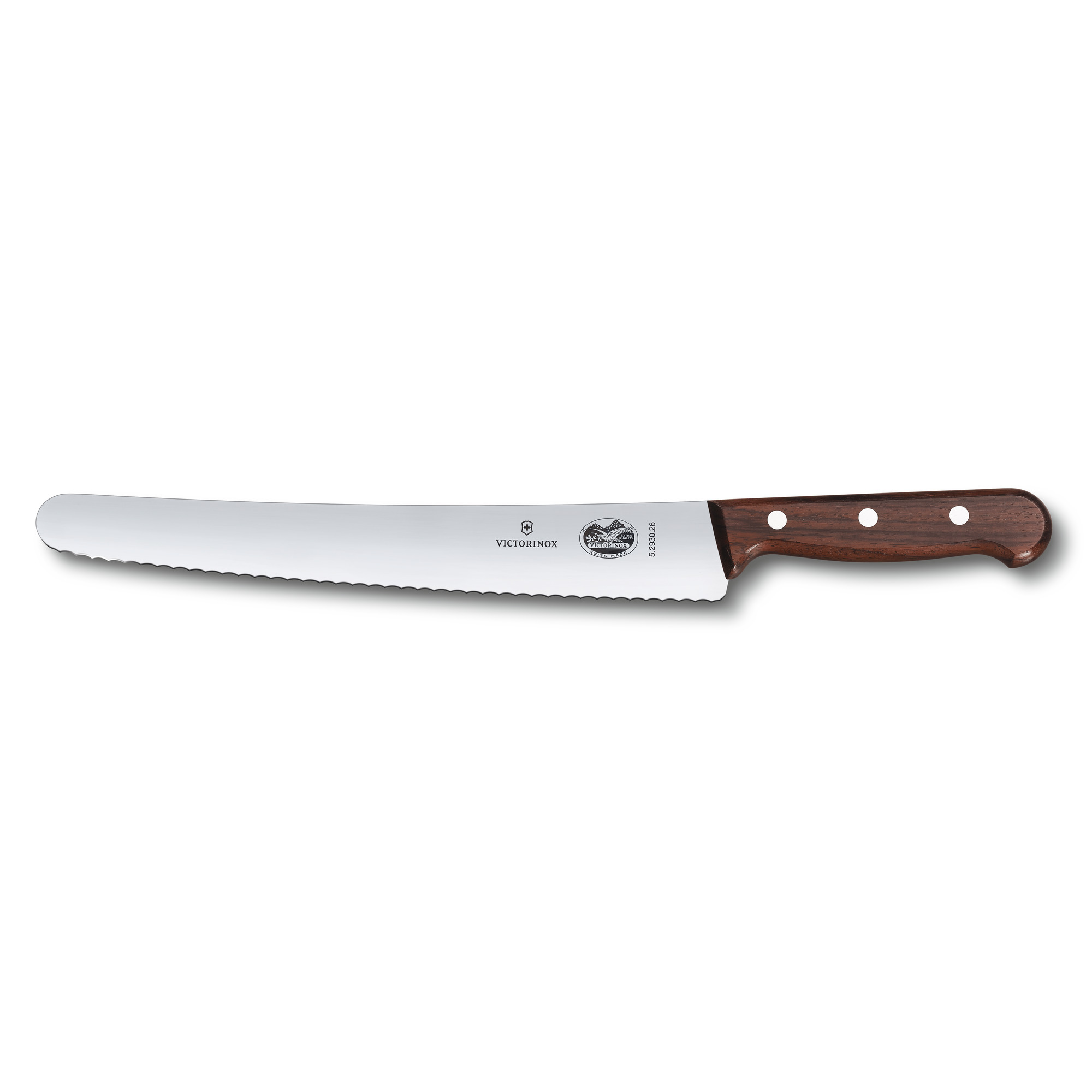 Couteau Victorinox Wood pâtissier / traiteur lame 26 cm dentée - manche érable