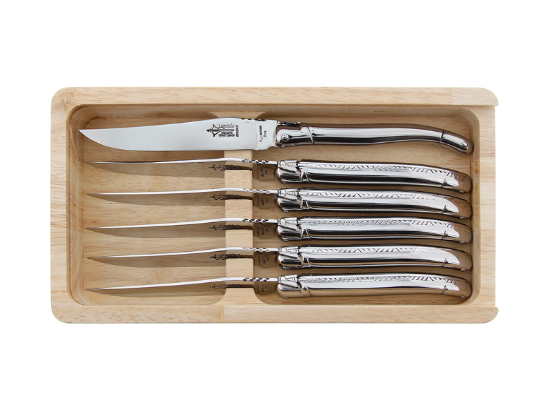 Coffret 6 couteaux de table Laguiole G. David Arbalète 23 cm - plein manche inox