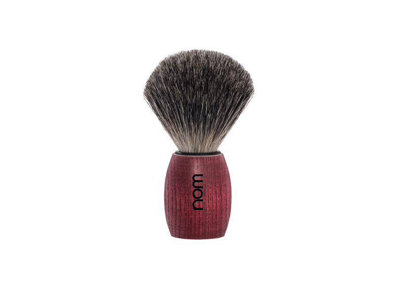 Blaireau NOM Ole, pur noir (pure badger), monture frêne teinté rouge