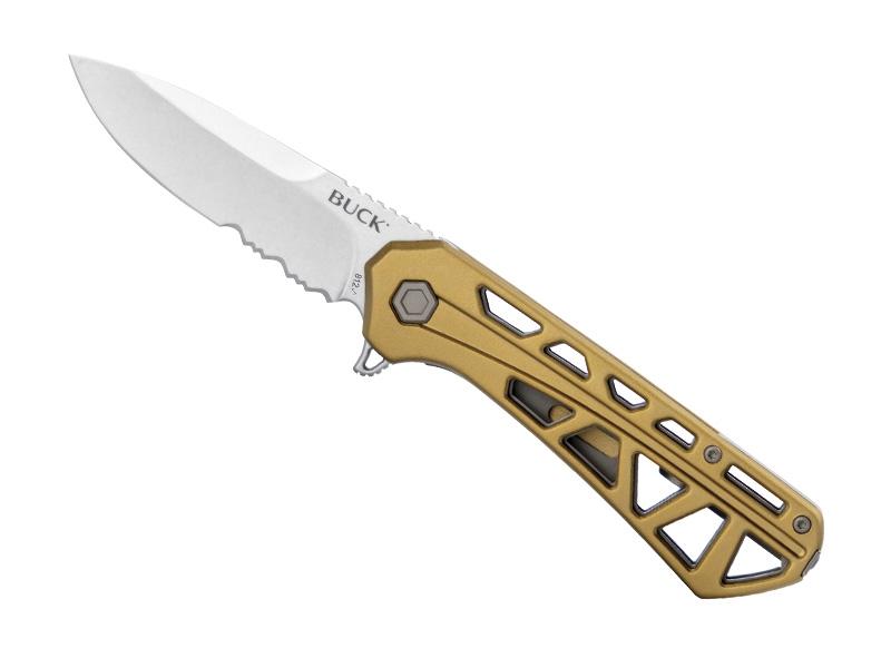 Couteau Buck Trace - manche 12 cm aluminium anodisé bronze