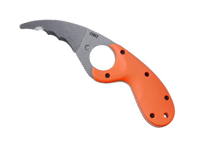 Poignard CRKT Bear Claw - lame à dents 6 cm - manche orange