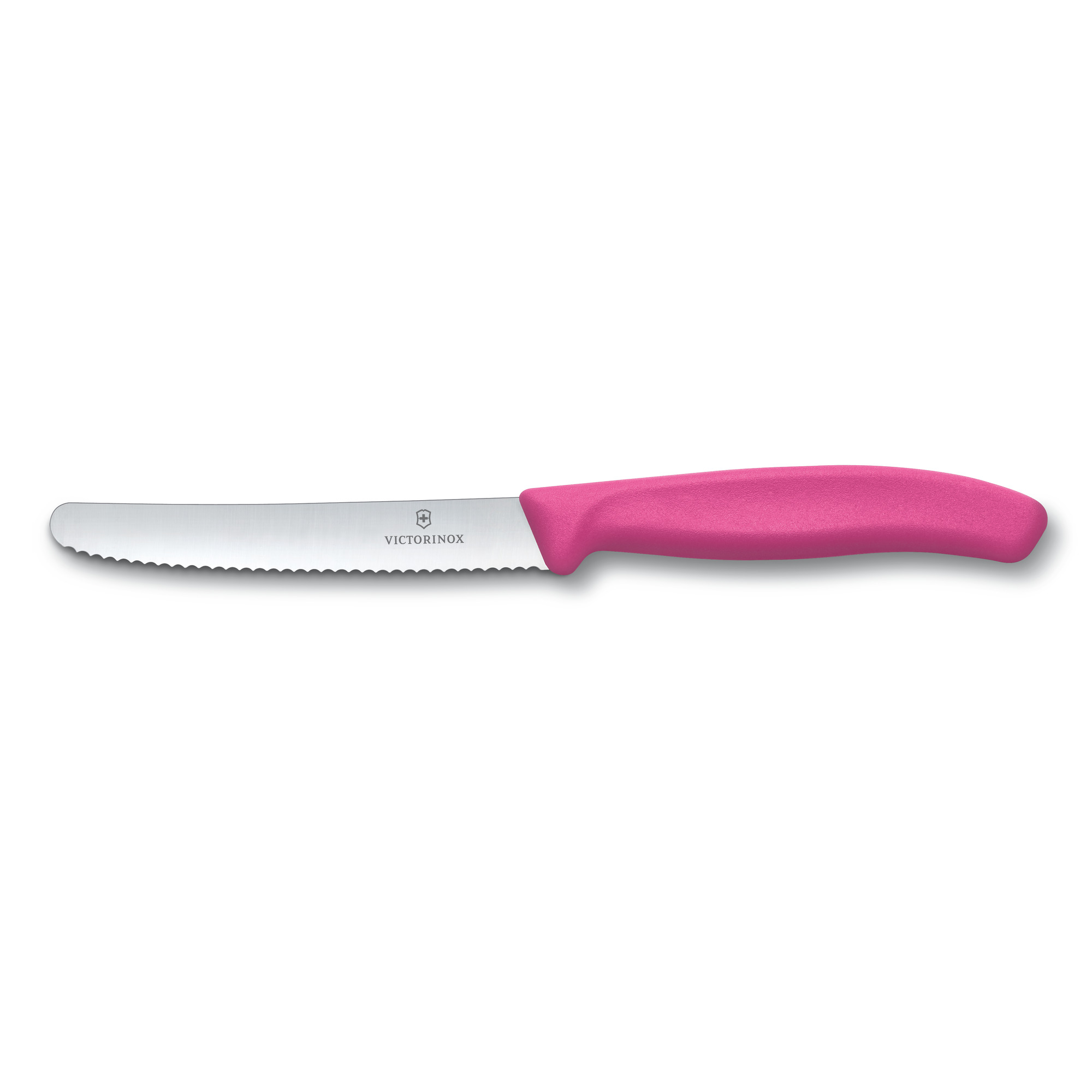 Couteau de table/tomates Victorinox Swissclassic lame crantée- manche rose