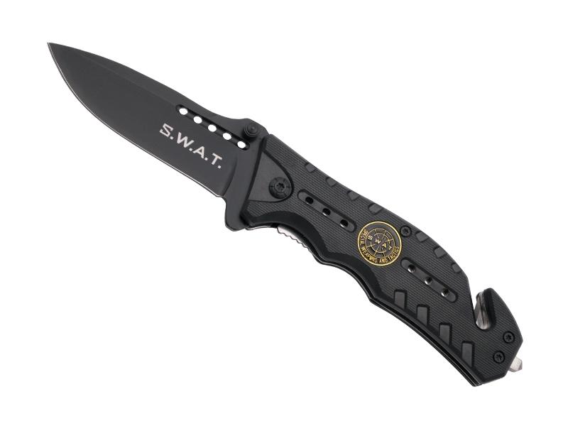 Couteau THIRD S.W.A.T. - manche 12 cm ABS noir