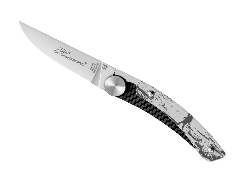 Couteau Le Thiers Jero » par C. Dozorme - manche 10,5 cm inox gravure randonneur
