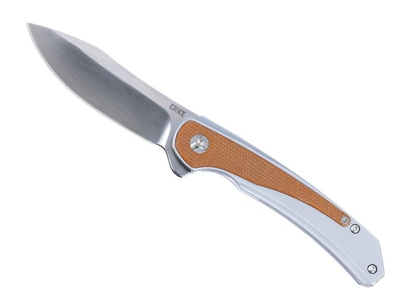 Couteau CRKT Padawan - manche 10,5 cm acier inox + inserts micarta orange