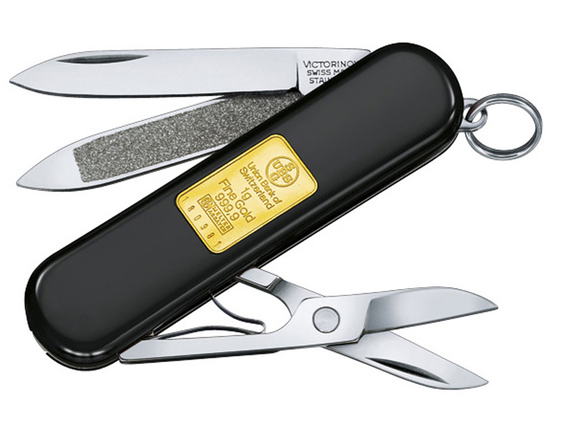 Mini couteau suisse Victorinox Classic - lingot d'or