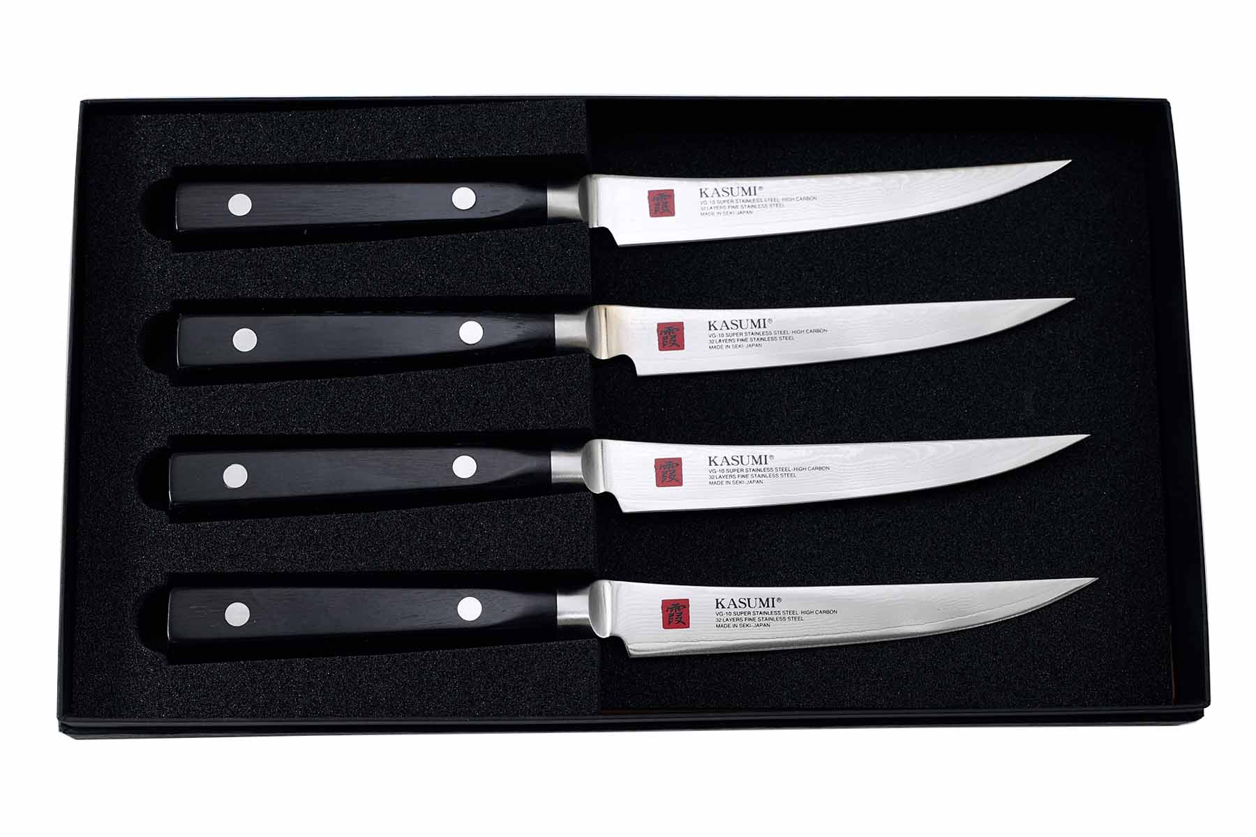 Coffret de 4 couteaux japonais Kasumi Damas - Couteaux à steak