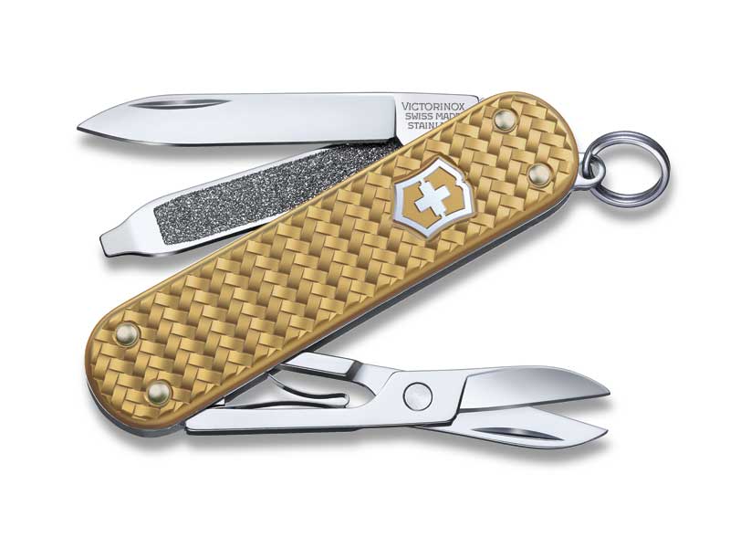 Mini couteau suisse Victorinox Classic SD Precious Alox Brass Gold