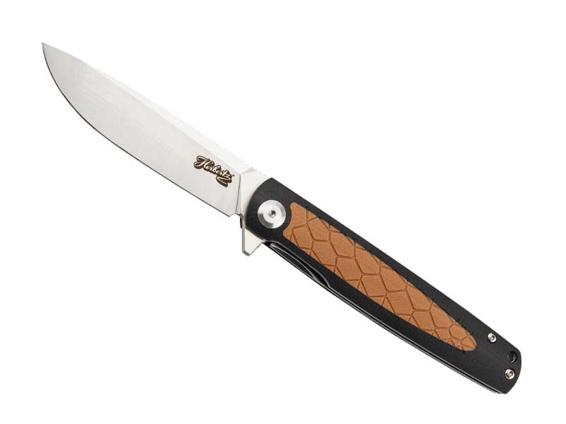 Couteau Herbertz Selektion - manche 11,5 cm G10 noir avec inserts G10 marron